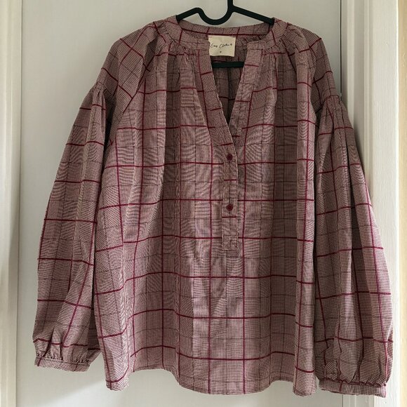 Easy Clothes Tops - Puff Sleeve Button Up Blouse